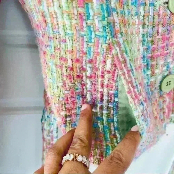 RW&CO PASTEL PINK LILAC BLUE TWEED FALL JACKET SIZE  6 - Picture 10 of 16